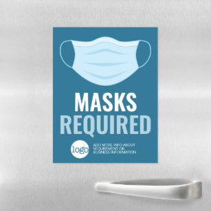 Mask Required with Drawing plus Additional Text Magnetic Dry Erase Sheet