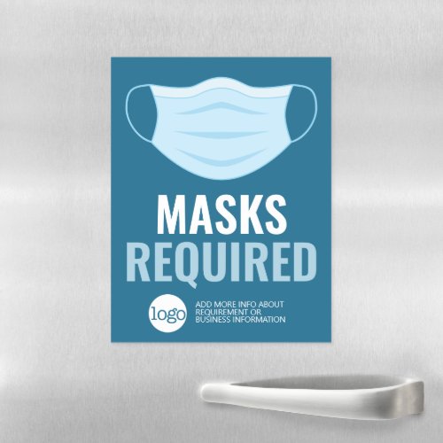 Mask Required with Drawing plus Additional Text Magnetic Dry Erase Sheet