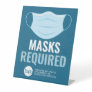 Mask Required with Drawing plus Additional Text Pedestal Sign