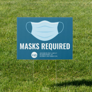Mask Required with Drawing plus Additional Text Sign