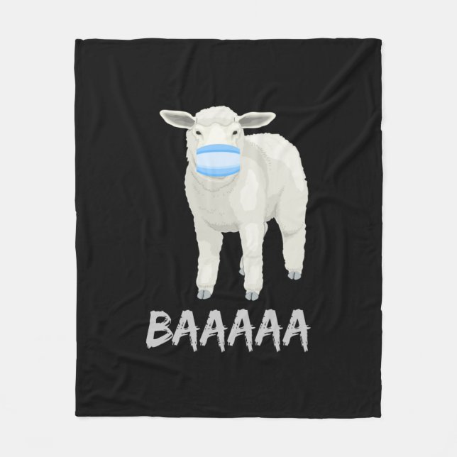 Mask sheep | Funny sheep with face mask design Fleece Blanket (Front)
