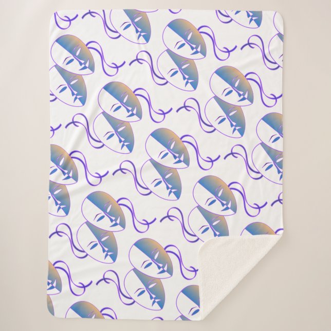 Mask Sherpa Blanket (Front)