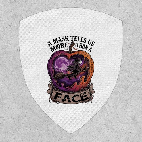 Mask Tells Us More Than Face Halloween Witch Apple Patch