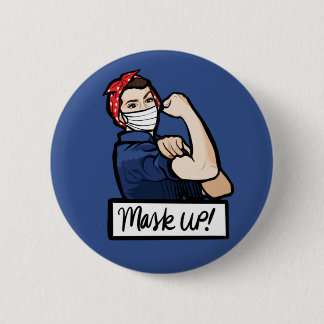 Mask UP Rosie the Riveter Button