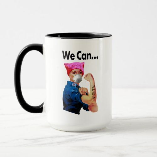 Mask Up We Can Vote Rosie the Riveter Mug