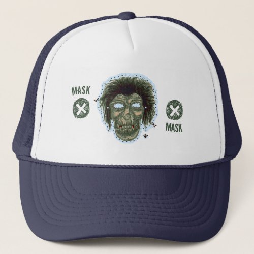 Mask _ Vampire Zombie Monster Logo Lite Blue Trucker Hat