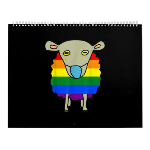 Mask-Wearing Sheep Colorful Sheep Present Calendar