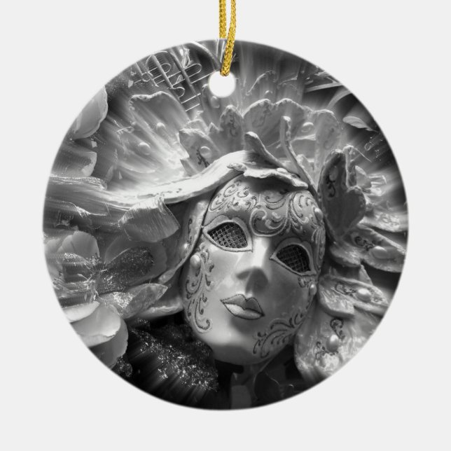 Masked Angel Ceramic Ornament (Front)