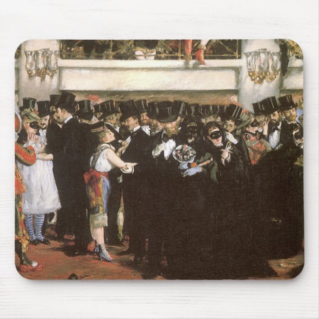 Masked Ball at the Opera by Edouard Manet Mouse Pad (Front)