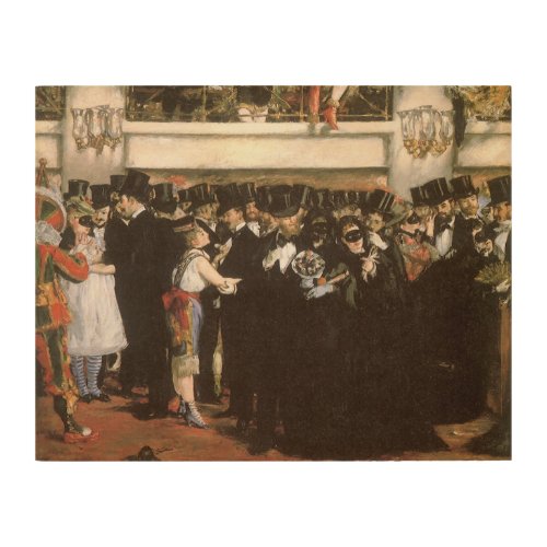 Masked Ball at the Opera by Edouard Manet Wood Wall Art