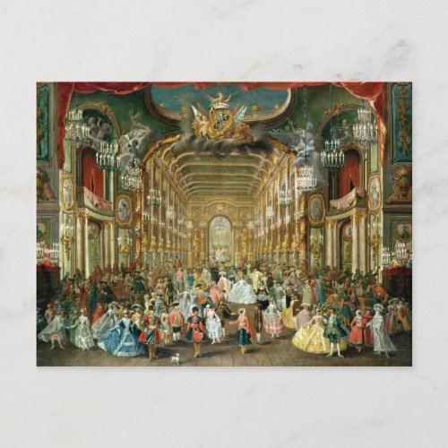 Masked Ball in the Hoftheater Bonn 1754 Postcard