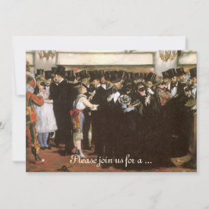 Masked Ball Opera by Manet, New Year's Eve Party Invitation
