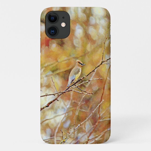 Masked Bird Cedar Waxwing Art Phone Case (Back)
