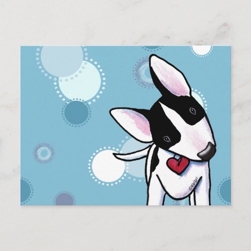 Masked Bull Terrier Dotted Postcard