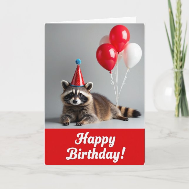Masked Creature Birthday Card (Front)