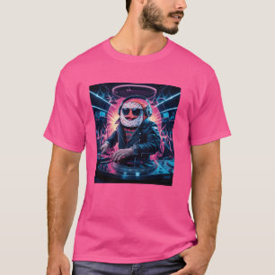 Masked Dj Performing At Colorful Club For Edm Enth T-Shirt