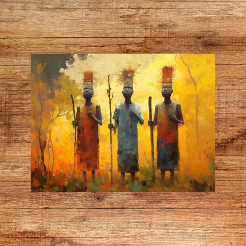 Masked Dogon Men of Mali West Africa Poster