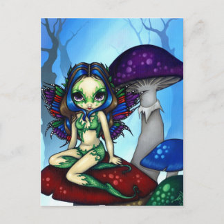 "Masked Fairy on the Mushrooms" Postcard
