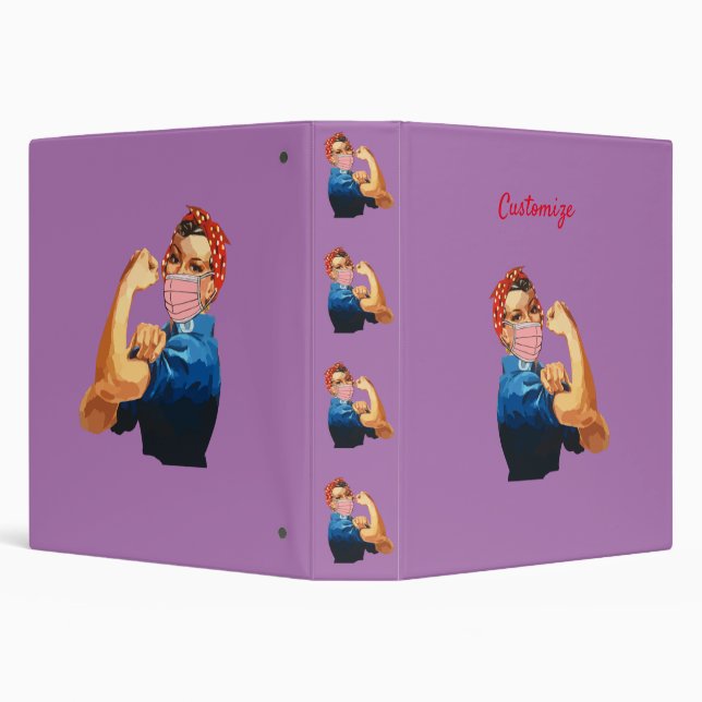 Masked Female Empowerment Thunder_Cove 3 Ring Binder (Background)