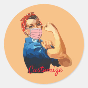 Masked Female Empowerment Thunder_Cove Classic Round Sticker