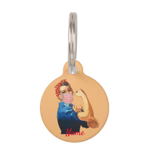 Masked Female Empowerment Thunder_Cove  Pet ID Tag