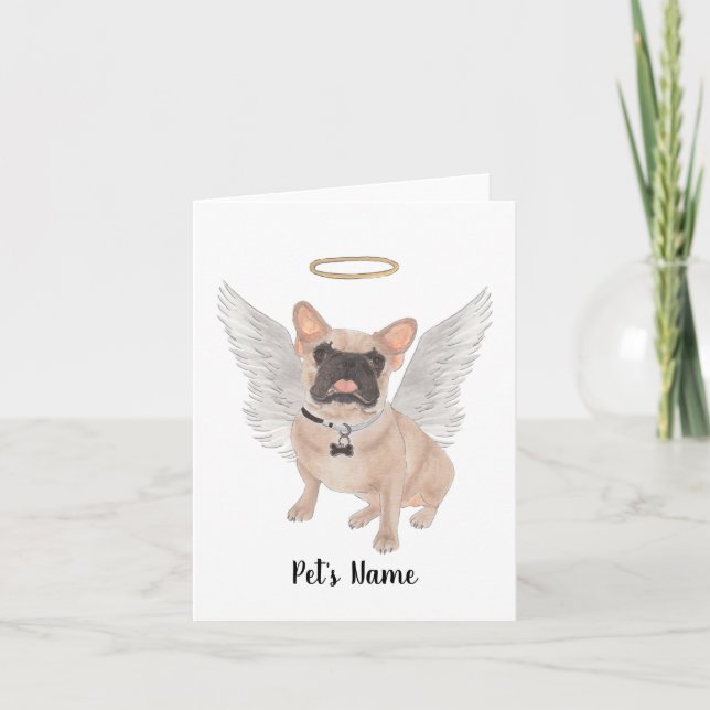Masked French Bulldog Sympathy Memorial Card (Front)
