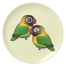 Masked Lovebird Adorable Pair Plate