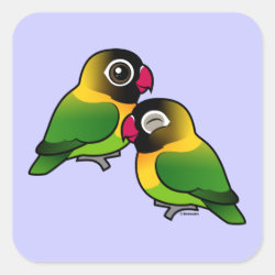 Masked Lovebird Adorable Pair Square Sticker