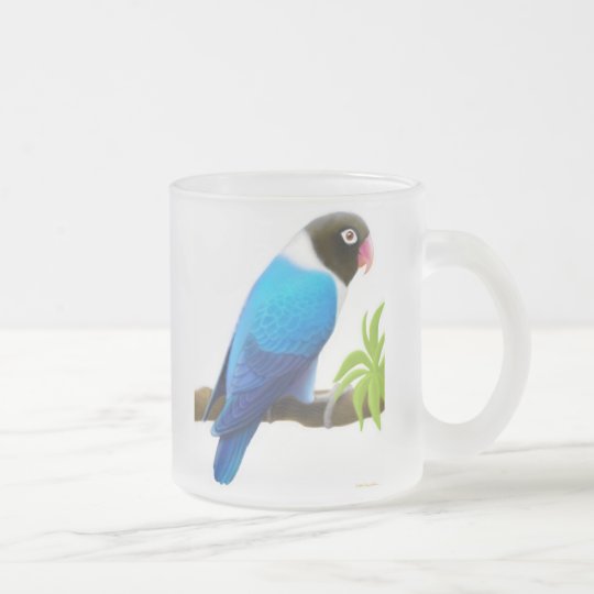 Masked Lovebird Frosted Glass Mug