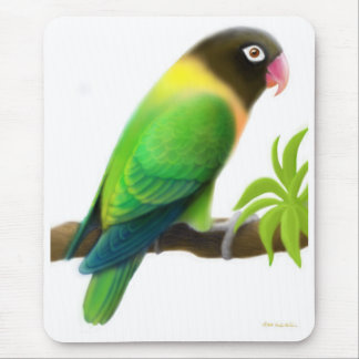 Masked Lovebird Green Mousepad
