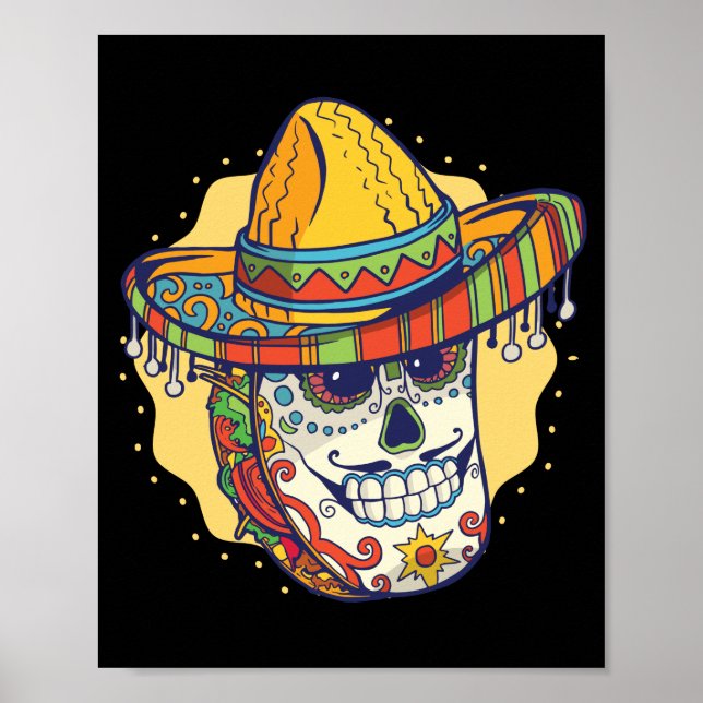 Masked Mexican Taco Funny Poster (Front)