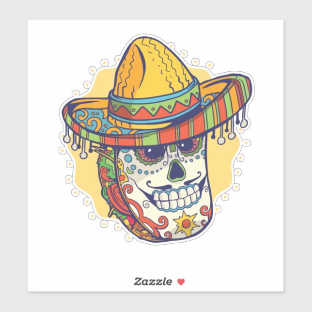 Masked Mexican Taco Funny Sticker (Sheet)