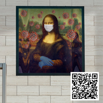 Masked Mona Lisa Playing Safe Around Coronavirus Poster by fabpeople at Zazzle
