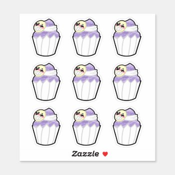 Masked Purple Cupcake Stickers by colourfuldesigns at Zazzle