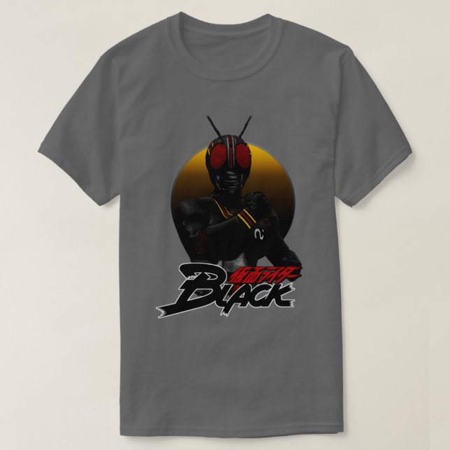Masked Rider Black Ilustration T-Shirt (Design Front)