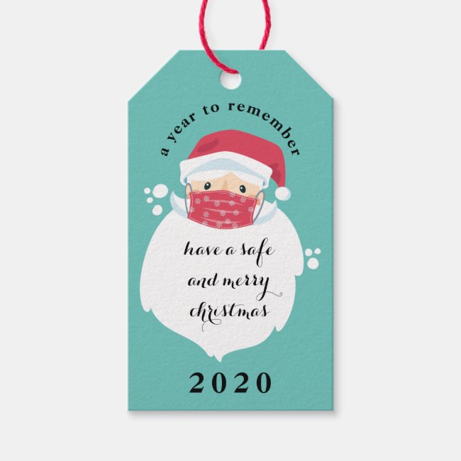 Masked Santa 2020 Christmas Gift Tags