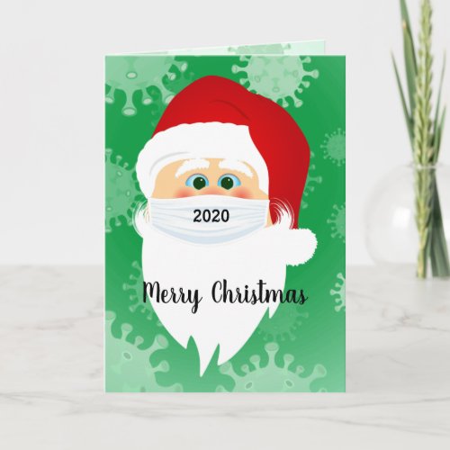Masked Santa Merry Christmas Greeting Card
