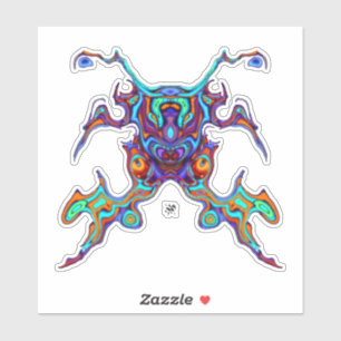 Masked warrior crab alien insectoid v1 sticker