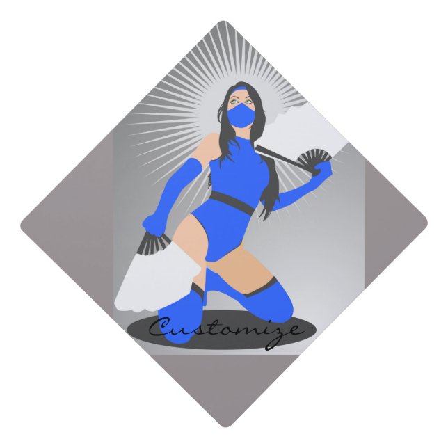 Masked Warrior Princess Thunder_Cove Graduation Cap Topper (Front)