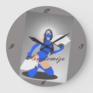 Masked Warrior Princess Thunder_Cove Large Clock