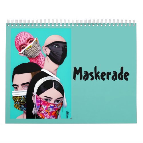 Maskerade _ Masquerade _ Face Mask Art Collage Calendar