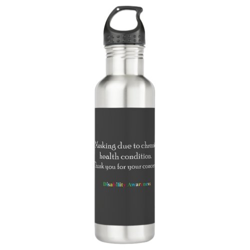 Masking Disability Awareness Stainless Steel Water Bottle