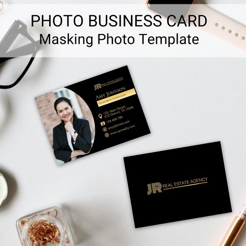 Masking Element Photo Business Card Templates 