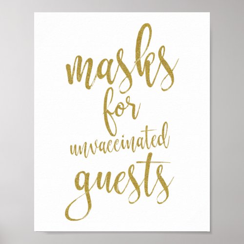 Masks For Unvaccinated Guests Sign