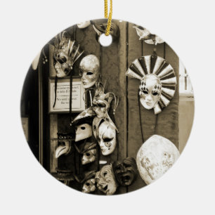 Masks in Veneza Ceramic Ornament