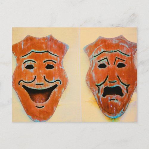 Masks of the Theatre Postcard
