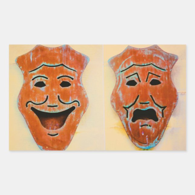 Masks of the Theatre Rectangular Sticker (Front)
