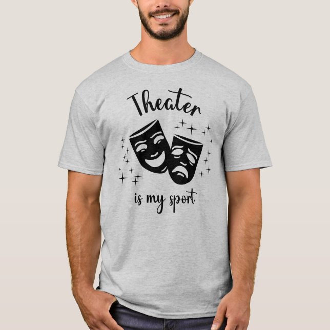 Masks & Stars: "Theater is my sport" theater kids' T-Shirt (Front)