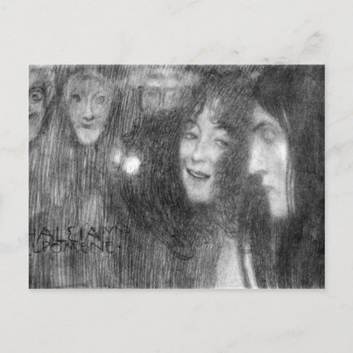 Masks Thalia and Melpomene by Klimt Postcard