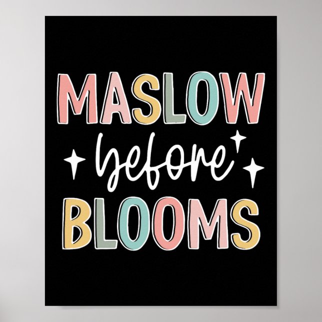 Maslow Before Bloom Autism Awareness Special Educa Poster (Front)